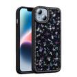 iPhone 13 Uyumlu Kamera Korumalı Simli Taş Tasarımlı Silikon Arka Kapak