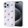 iPhone 14 Pro Uyumlu Kamera Korumalı Kiraz-Fiyonk Figürlü Silikon Kapak