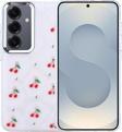 Samsung Galaxy S24 Uyumlu Kamera Korumalı Kiraz-Fiyonk Figürlü Silikon Kapak