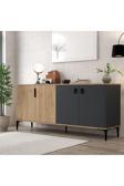 Evmo Home 4001 Neva Konsol 180 Cm Natural- Antrasit Tv Ünitesi - Yemek Odası - Kahve Köşesi