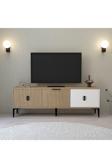 Evmo Home Neva Tv Ünitesi 150 Cm 3 Kapaklı Beyaz - Ahşap - NaturalTv Sehpası