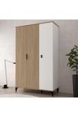 Evmo Home 6304 Neva 3 Kapılı 200 Cm Gizli Çekmeceli Gardırop , Elbise Dolabı , Genç Odası Ahşap - Beyaz
