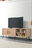 Evmo Home 3610 Şile Metal Ayaklı Metal Kulplu 160 Cm Tv Ünitesi - Ahşap Safir