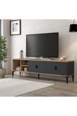 Evmo Home 3805 Era Tv Ünitesi 180 Cm 2 Kapaklı Raflı Natural- Antrasit Tv Sehpası