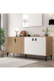 Evmo Home 4003 Neva Konsol 180 Cm Natural- Beyaz Tv Ünitesi - Yemek Odası - Kahve Köşesi