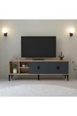 Evmo Home 3505 Era Tv Ünitesi 150 Cm Kapaklı Raflı Antrasit - NaturalTv Sehpası
