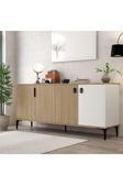 Evmo Home 4005 Neva Konsol 180 Cm Ahşap - Natural- Beyaz Konsol - Tv Ünitesi - Yemek Odası