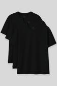 Oversize Fit Basic O Yaka 3lü Paket Siyah Kadın T-Shirt  97285