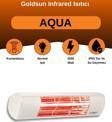 Goldsun Aqua 2000 Watt GSA20 Kumandasız Suya Dayanıklı Elektrikli İnfrared Isıtıcı-Beyaz