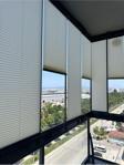 Blind-X Krem Plise Katlanır Cam Balkon Perdesi, Ofis Perdesi, Mutfak Perdesi, Salon Perdesi