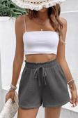 Ghassy Co. Kadın %100 Cotton Müslin Tatil Ev İçi/Dışı Kullanım Cepsiz Beli Bağcıklı Şort