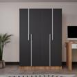 Azzuri Furniture Piyano 4 Kapaklı Dolap Genç Odası-Çocuk Odası Gardırop Antrasit-Meşe