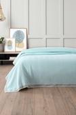 Kopanaki Dantelli Çift Kişilik Pike-210x230 cm-Bebe Mavisi %100 Pamuk Pike