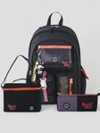 Muggle 2214 İthal Ürün Üst Kalite Unisex Çocuk Üçlü Set İlkokul Sırt Çantası - NKT02214-siyah-TEKEBAT