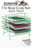 Metal Evrak Rafı 3 lü 1 Paket Masa Üstü A4 Dosya Düzenleyici Kağıt Tepsisi Metal Fileli Üç Katlı Hareketli Perfore