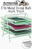 Metal Evrak Rafı 3 lü 1 Paket Masa Üstü A4 Dosya Düzenleyici Kağıt Tepsisi Metal Fileli Üç Katlı Hareketli Perfore