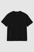 Siyah Baskılı O Yaka Rahat Form Battal Büyük Beden T-Shirt - 88472