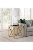 Hitit Dekorasyon Etta Gold Metal Cam Yan Sehpa