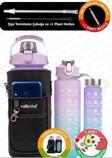 Valletta VLT1294 Eldorado 3lü Set  Motivasyonel Su Matarası Pembe(2000ml-750ml-300ml)Çantalı