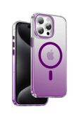 Fuchsia iPhone 15 Pro Max Uyumlu Aurora Manyetik Şarj Destekli Kılıf