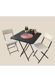 Tubix Masa Sandalye Katlanır Bistro Takımı 60Cm Kare