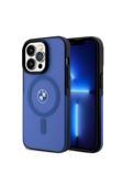 Bmw İphone 15 Pro Max Uyumlu Kılıf Lisanslı Magsafe Şarj Özellikli Iml Baskı Buzlu Mat Mavi