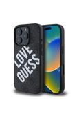 Guess İphone 16 Pro Max Uyumlu Kılıf Lisanslı Bi Love Kapak Siyah
