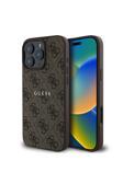 Guess İphone 16 Pro Uyumlu Kılıf Lisanslı Magsafe Şarj Özellikli 4G Desenli Yazı Logolu Kahverengi