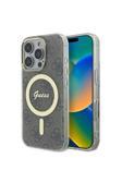 Guess İphone 16 Pro Uyumlu Kılıf Lisanslı Magsafe Özellik Yazı Logolu 4G Desenli Kahverengi