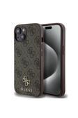 Guess İphone 14 Uyumlu Kılıf Guess  Lisanslı Magsafe Şarj Özellikli Small 4G Classic Kapak Kahverengi