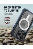 Raptic İphone 14 Pro Max Kılıf Magsafeli Secure Serisi Çift Kat Tpu Kenarlı Şeffaf Kapak Lacivert