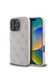 Guess İphone 16 Pro Uyumlu Kılıf Lisanslı Magsafe Şarj Özellikli 4G Desenli Yazı Logolu Kapak Pembe