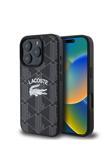 Lacoste İphone 16 Pro Max Uyumlu Kılıf Lisanslı Magsafe Özellikli Mono Vintage Logo Siyah