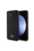 Lacoste Galaxy S24 Kılıf Lisanslı Pu Pike Desenli Arka Yüzey İkonik Timsah Dokuma Logolu Kapak Siyah