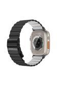 Amazingthing Apple Watch Serisi 38/40/41/42/44/45/49Mm Uyumlu Amazing Thing Glamour Sense Deri Kordon Siyah