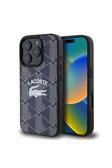 Lacoste İphone 16 Pro Max Uyumlu Kılıf Lisanslı Magsafe Özellikli Mono Vintage Logo Lacivert