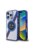 Bmw İphone 16 Pro Uyumlu Kılıf Lisanslı Magsafe Özellikli M Logolu Üç Renk Çizgili Motorsport