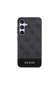 Guess Galaxy S24 Plus Uyumlu Kılıf Guess Lisanslı Pu Deri Şerit Logo Dizaynlı Kapak Siyah