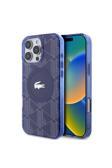 Lacoste İphone 16 Pro Max Kılıf Lisanslı Magsafe Özellik Iml Baskı Timsah Logolu Monogram Lacivert