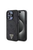 Guess İphone 14 Pro Max Uyumlu Kılıf Lisanslı Magsafe Şarj Özellikli Logo 4G Desenli Kapak Siyah