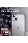 Raptic İphone 13 Kılıf Magsafe Şarj Özellikli Airbagli Raptic Terrain Serisi Şeffaf Arka Yüzey Kapak Mor