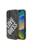Guess İphone 16 Uyumlu Kılıf Lisanslı Bi Love Kapak Kahverengi
