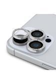 Guess İphone 16 Pro Max Uyumlu Guess  Lisanslı Rhinestone Taşlı Kamera Lens Koruyucu Gümüş