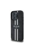 Guess İphone 16 Pro Max Uyumlukılıf Lisanslı Magsafe Şarj Özellikli 4G Şerit Tasarımlı Printed Siyah
