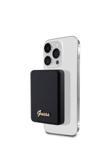 Guess Lisanslı Magsafe Şarj Özellikli Metal Yazı Logolu Powerbank 3000Mah 5W Siyah