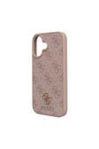 Guess İphone 16 Uyumlu Kılıf Magsafe Şarj Özellikli Guess  Lisanslı Small 4G Classic Pembe