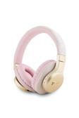 Guess Lisanslı Bluetooth Kulaklık Script Gold Serisi Metal Yazı Logolu 4G Desenli Pembe