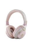 Guess Lisanslı Bluetooth Kulaklık Enc Teknolojili Metal Logolu Pu Deri Kulak Üstü Tasarım Pembe