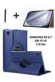 Samsung Galaxy Tab A9 8.7 Inç Tablet Uyumlu 360 Döner Pu Deri Kılıf Seti Sm-x110