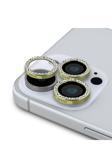Guess İphone 16 Pro Uyumlu Lisanslı Rhinestone Taşlı Kamera Lens Koruyucu Gold